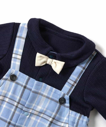 格紋揹帶連體衣