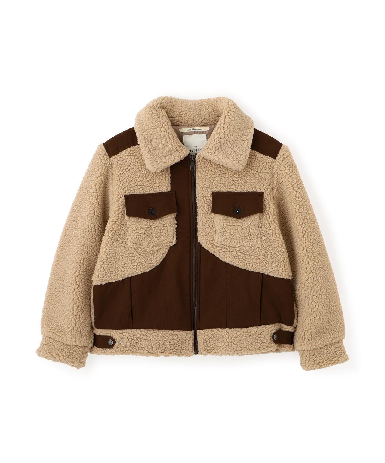 《直営店限定》羊羔絨拼接夾克