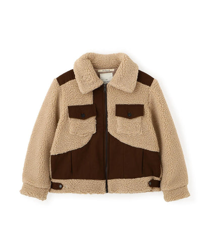 《直営店限定》羊羔絨拼接夾克