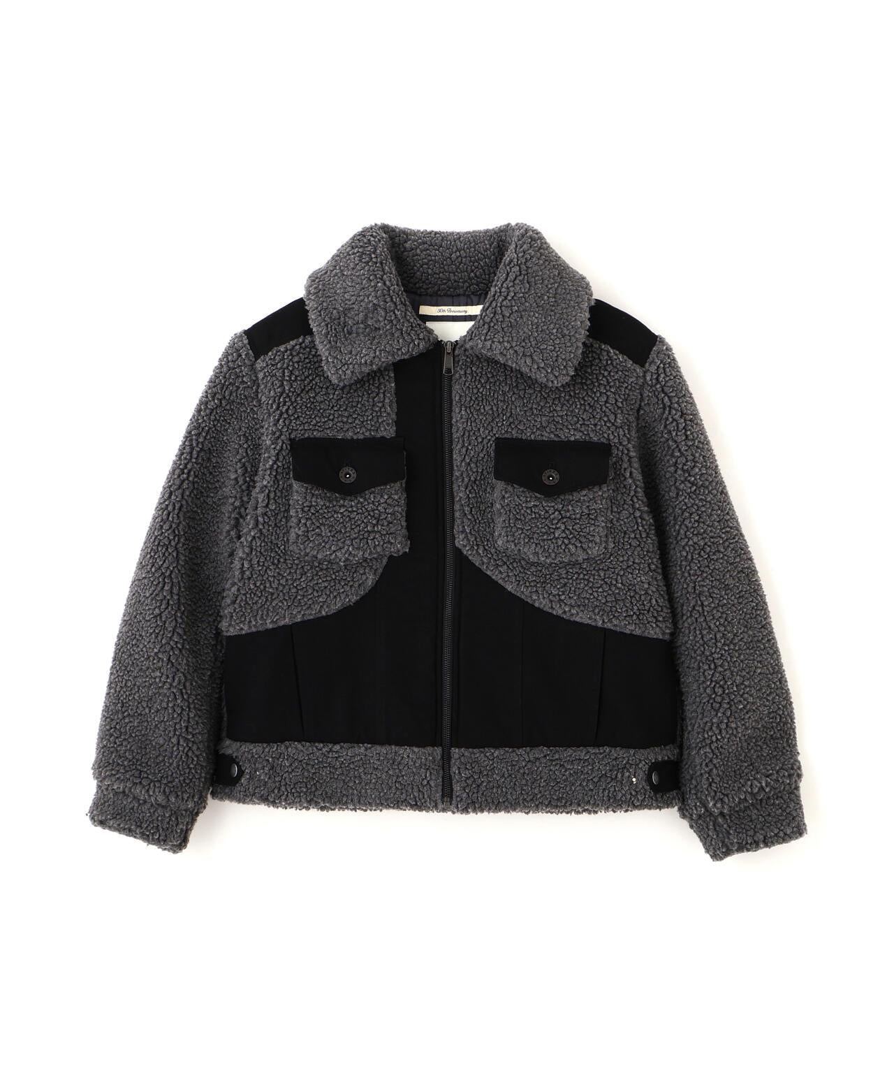 《直営店限定》羊羔絨拼接夾克