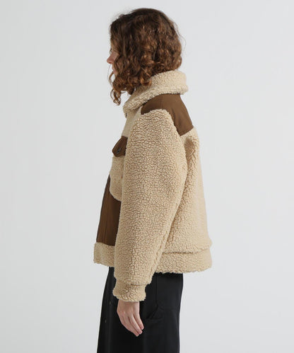 《直営店限定》羊羔絨拼接夾克