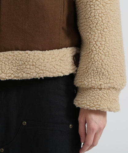《直営店限定》羊羔絨拼接夾克