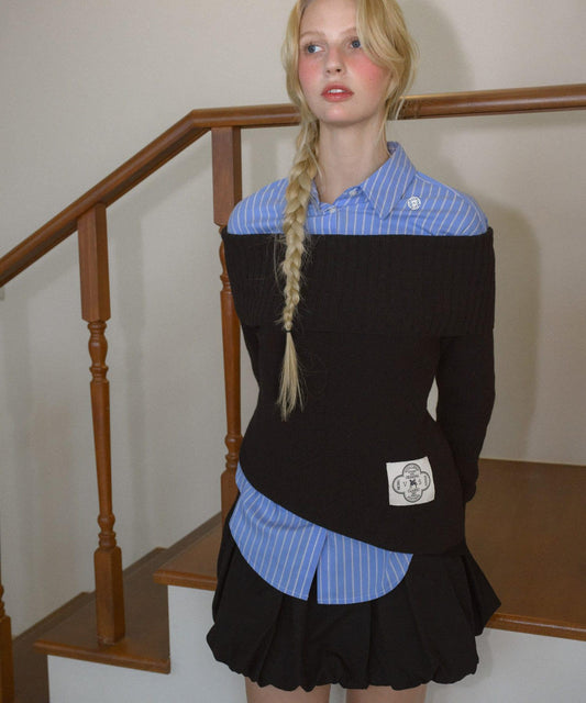 VITALSIGN 一字肩針織衫