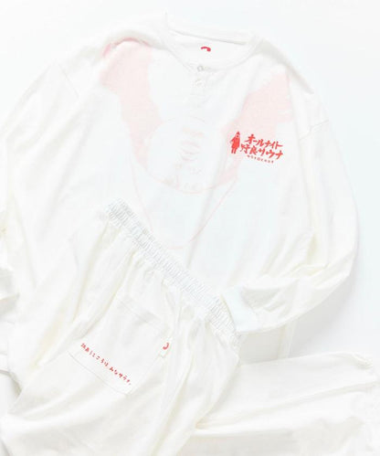 聯名 KANNAIGI × サウナ田ヒロユキ 印花長袖套裝【クリエイターズ・ファイル】