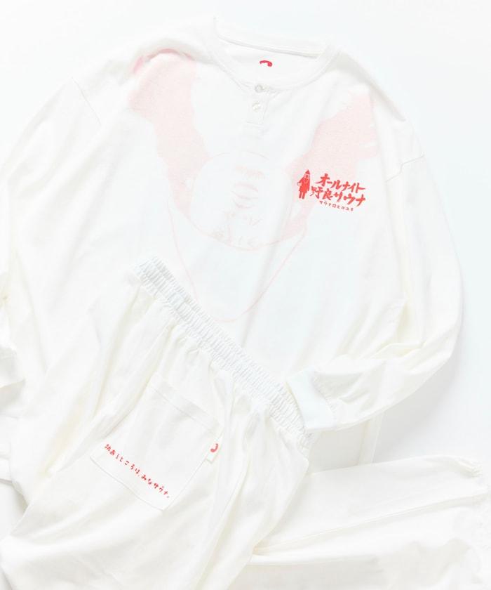 聯名 KANNAIGI × サウナ田ヒロユキ 印花長袖套裝【クリエイターズ・ファイル】