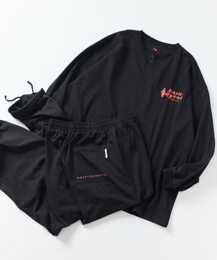 聯名 KANNAIGI × サウナ田ヒロユキ 印花長袖套裝【クリエイターズ・ファイル】