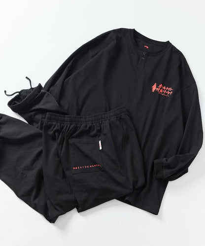 聯名 KANNAIGI × サウナ田ヒロユキ 印花長袖套裝【クリエイターズ・ファイル】