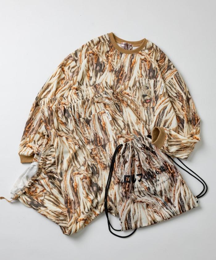 ロルフくん ルームウェア 長袖セットアップ 裏毛 ナップサック付き【クリエイターズ・ファイル】