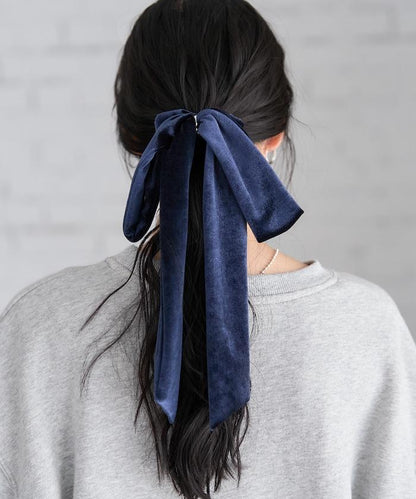 天鵝絨蝴蝶結髮圈