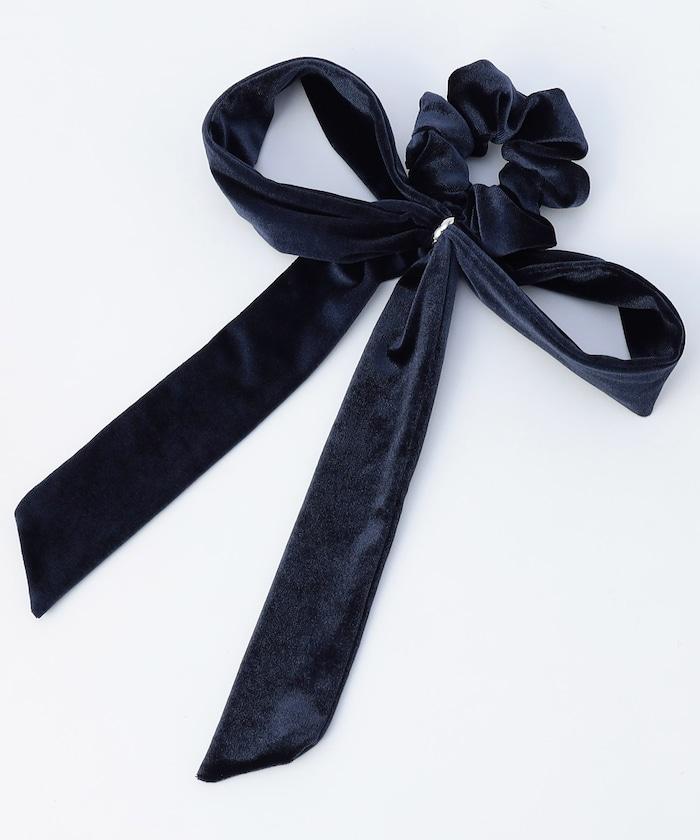 天鵝絨蝴蝶結髮圈