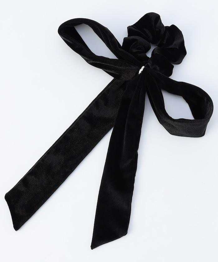 天鵝絨蝴蝶結髮圈