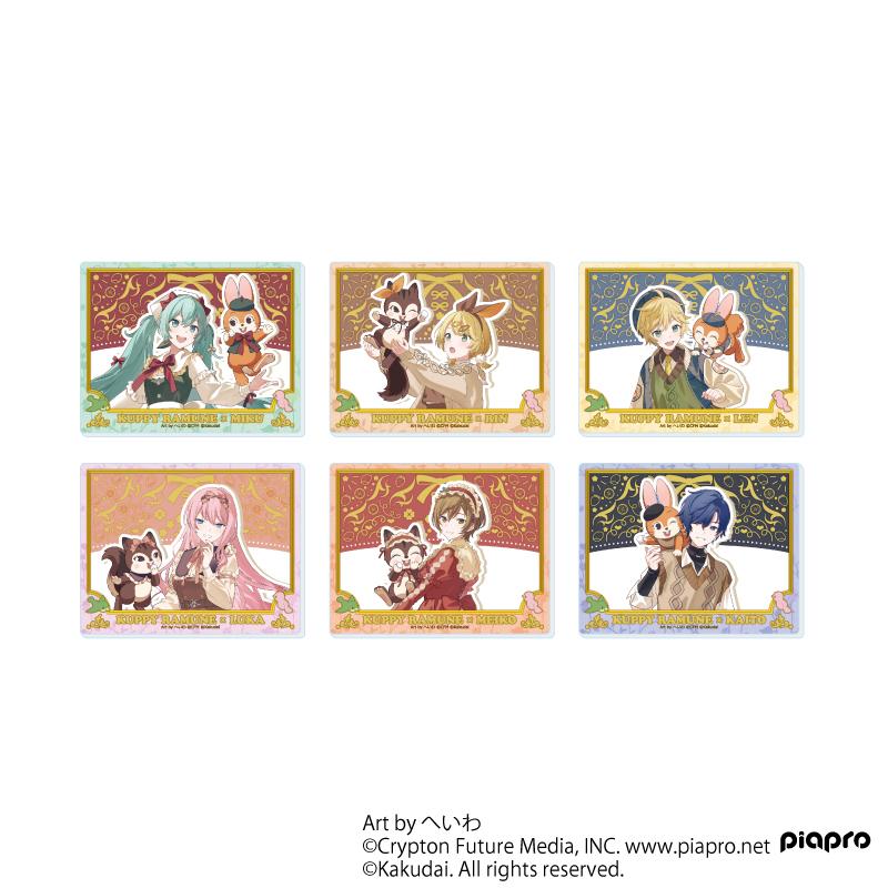 《初音未來》×《昭和松鼠兔》亞克力卡片01/BOX（全6種）（等身插畫）【全套BOX/6個裝】