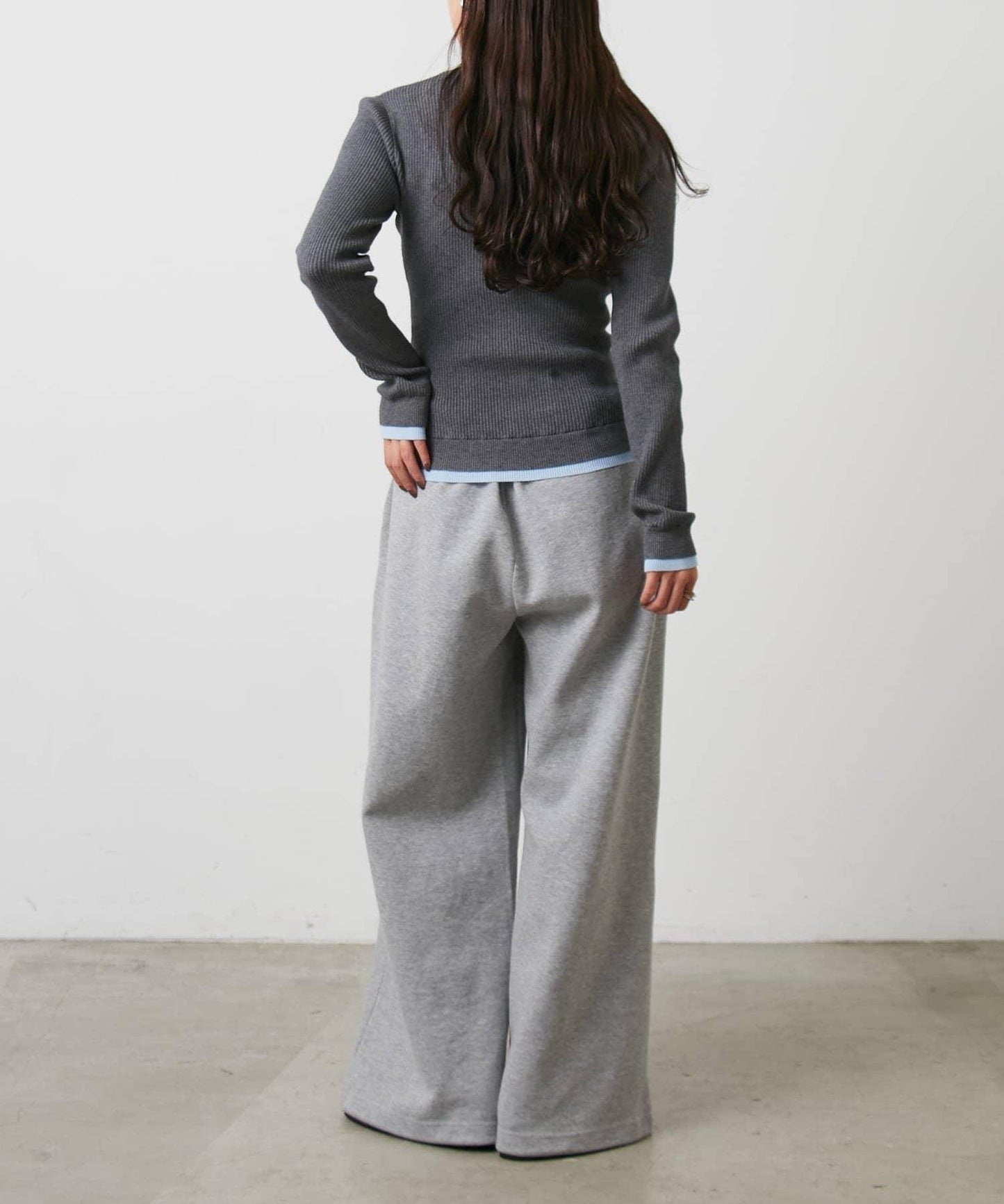 層疊亨利領羅紋針織衫