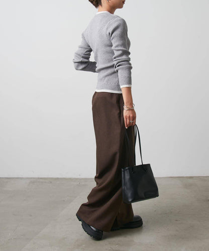 層疊亨利領羅紋針織衫