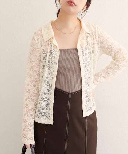 【natural couture】帶領蕾絲開衫