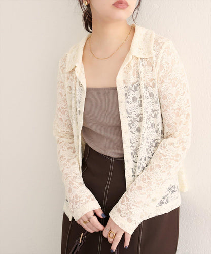 【natural couture】帶領蕾絲開衫