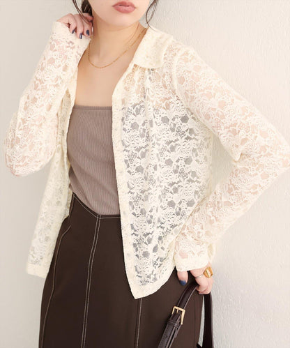 【natural couture】帶領蕾絲開衫