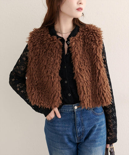 【natural couture】帶領蕾絲開衫