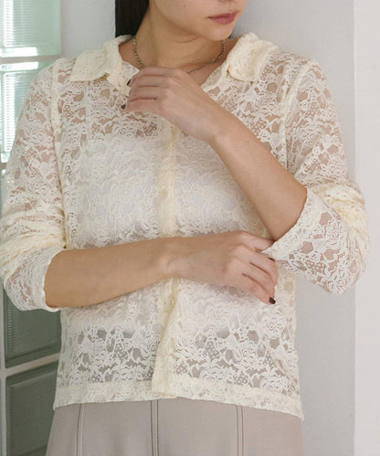 【natural couture】帶領蕾絲開衫