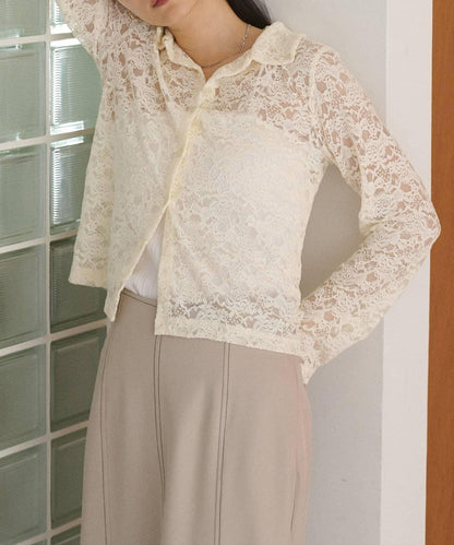 【natural couture】帶領蕾絲開衫