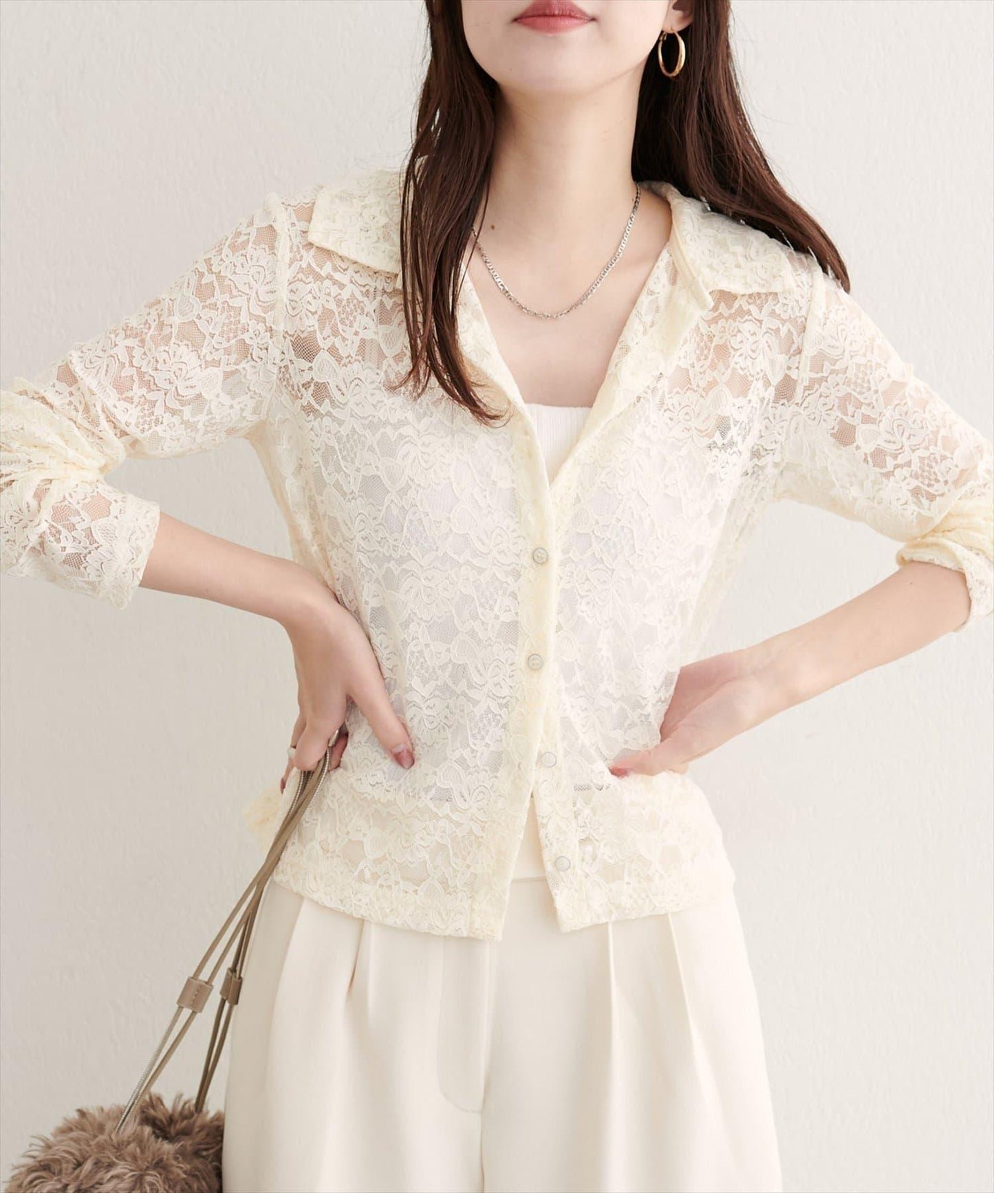 【natural couture】帶領蕾絲開衫