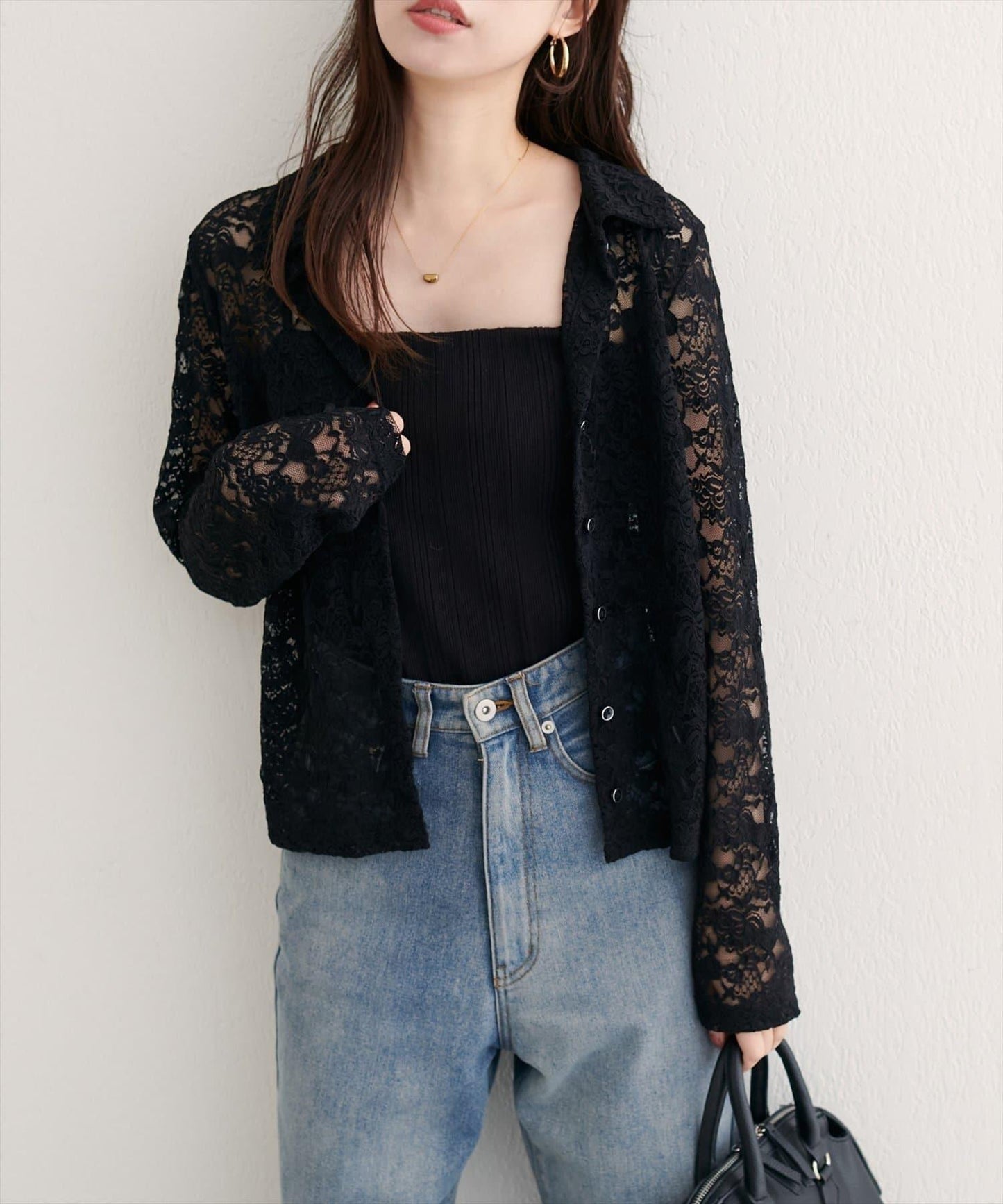 【natural couture】帶領蕾絲開衫