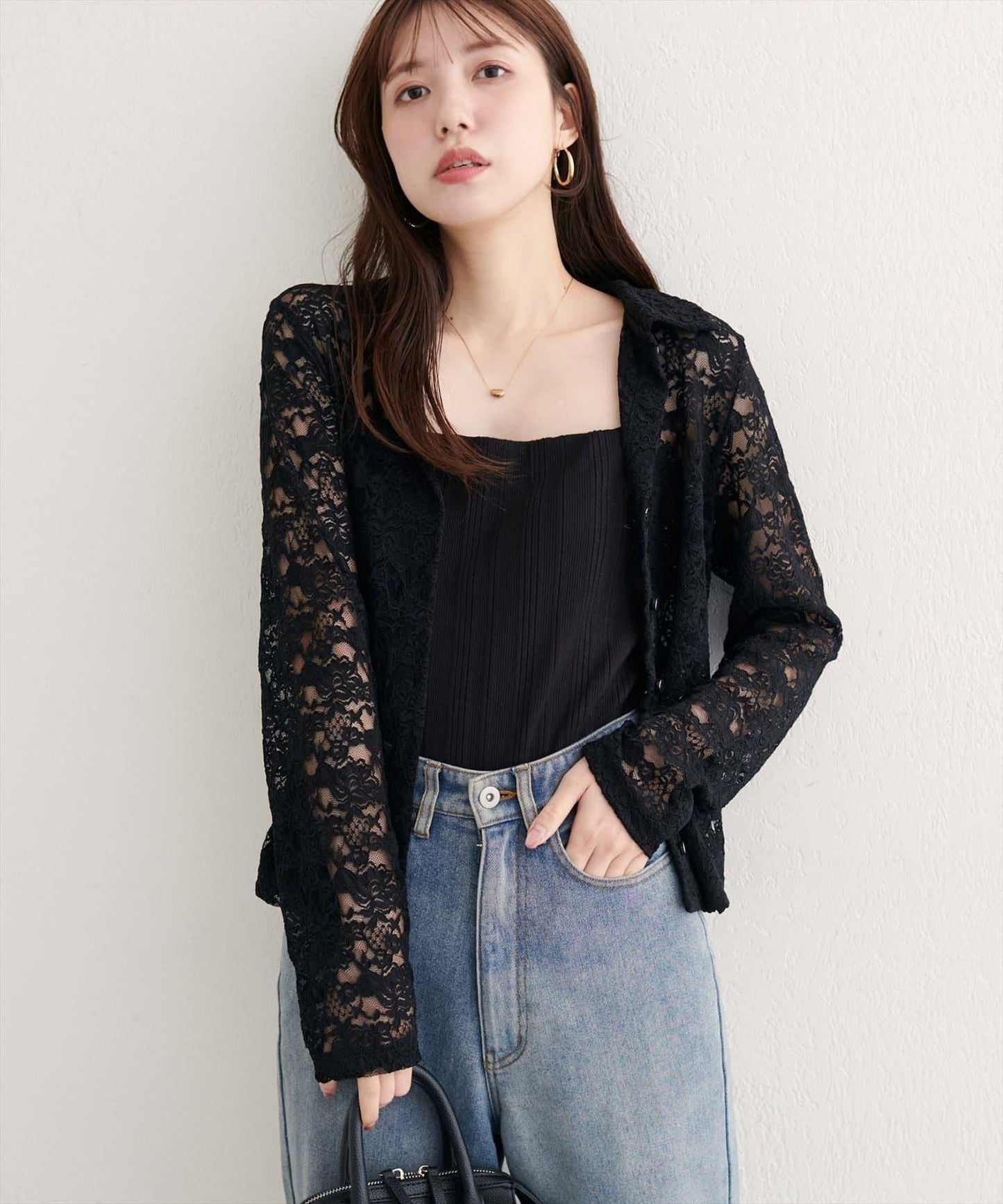 【natural couture】帶領蕾絲開衫