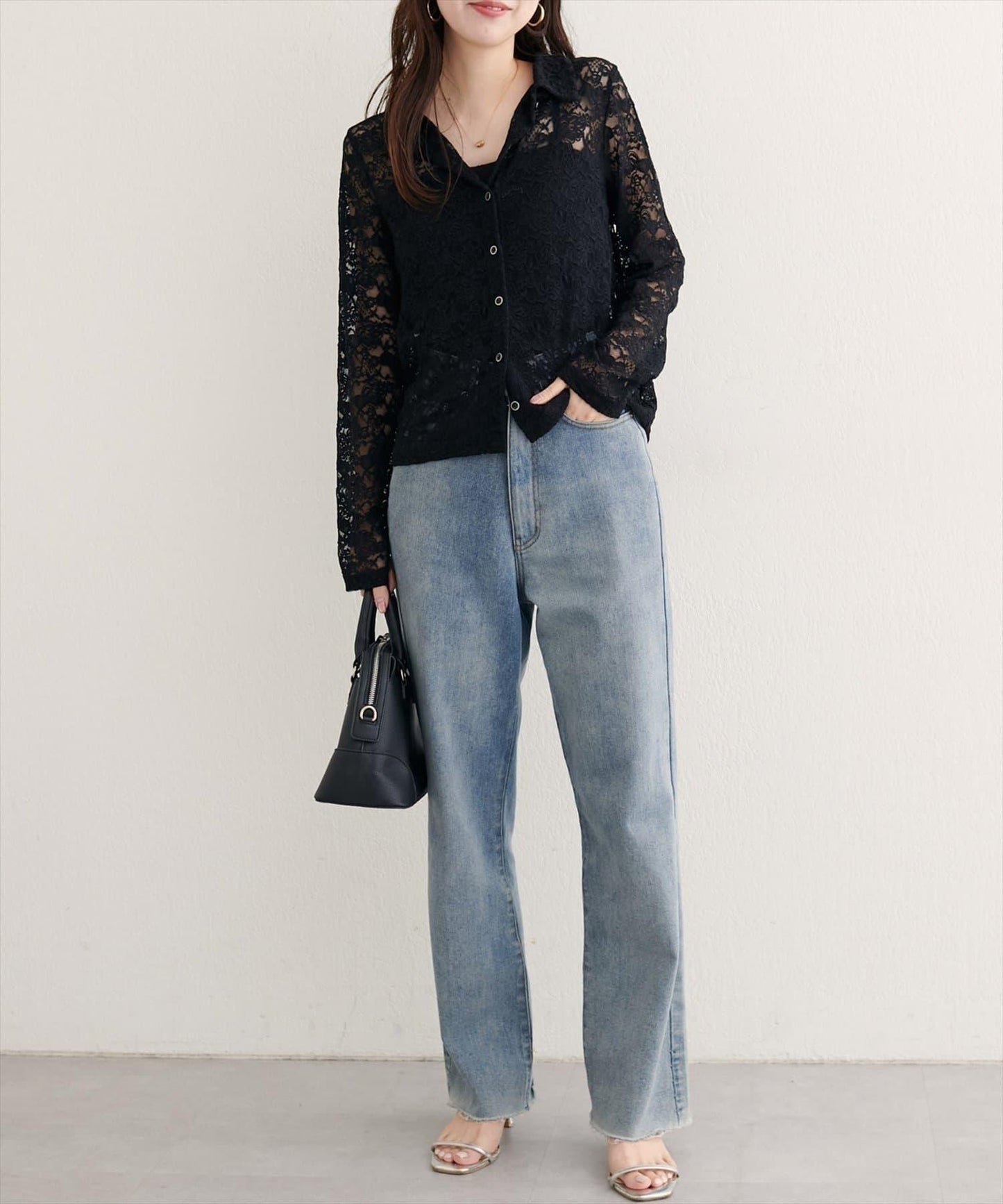 【natural couture】帶領蕾絲開衫