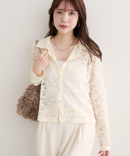 【natural couture】帶領蕾絲開衫