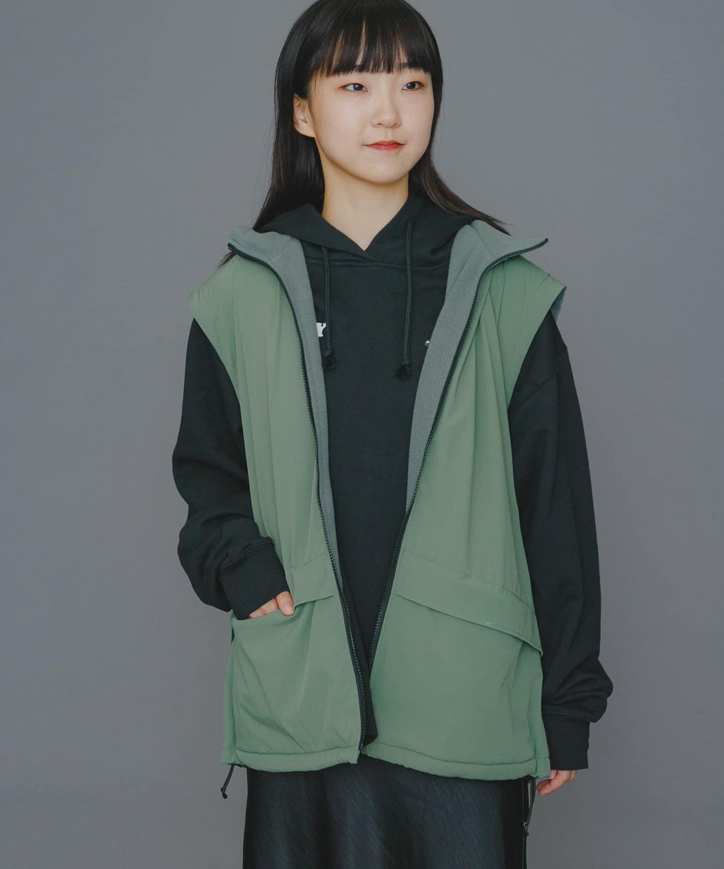 『販売』『男女同款』Uiscel 抓絨內襯拉鍊寬鬆馬甲