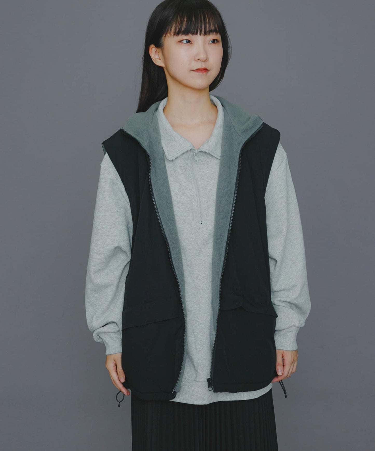 『販売』『男女同款』Uiscel 抓絨內襯拉鍊寬鬆馬甲