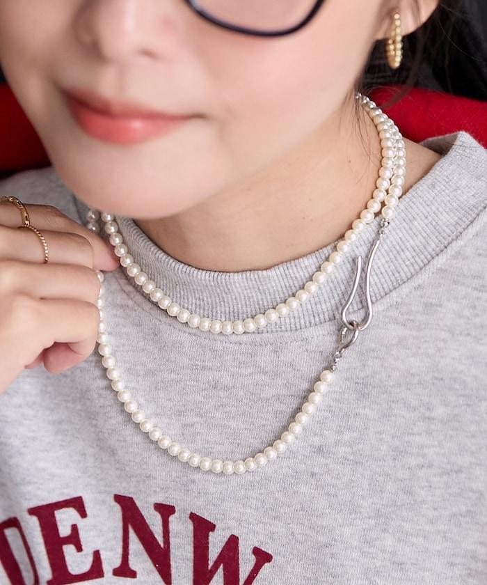 長款珍珠掛鉤項鍊