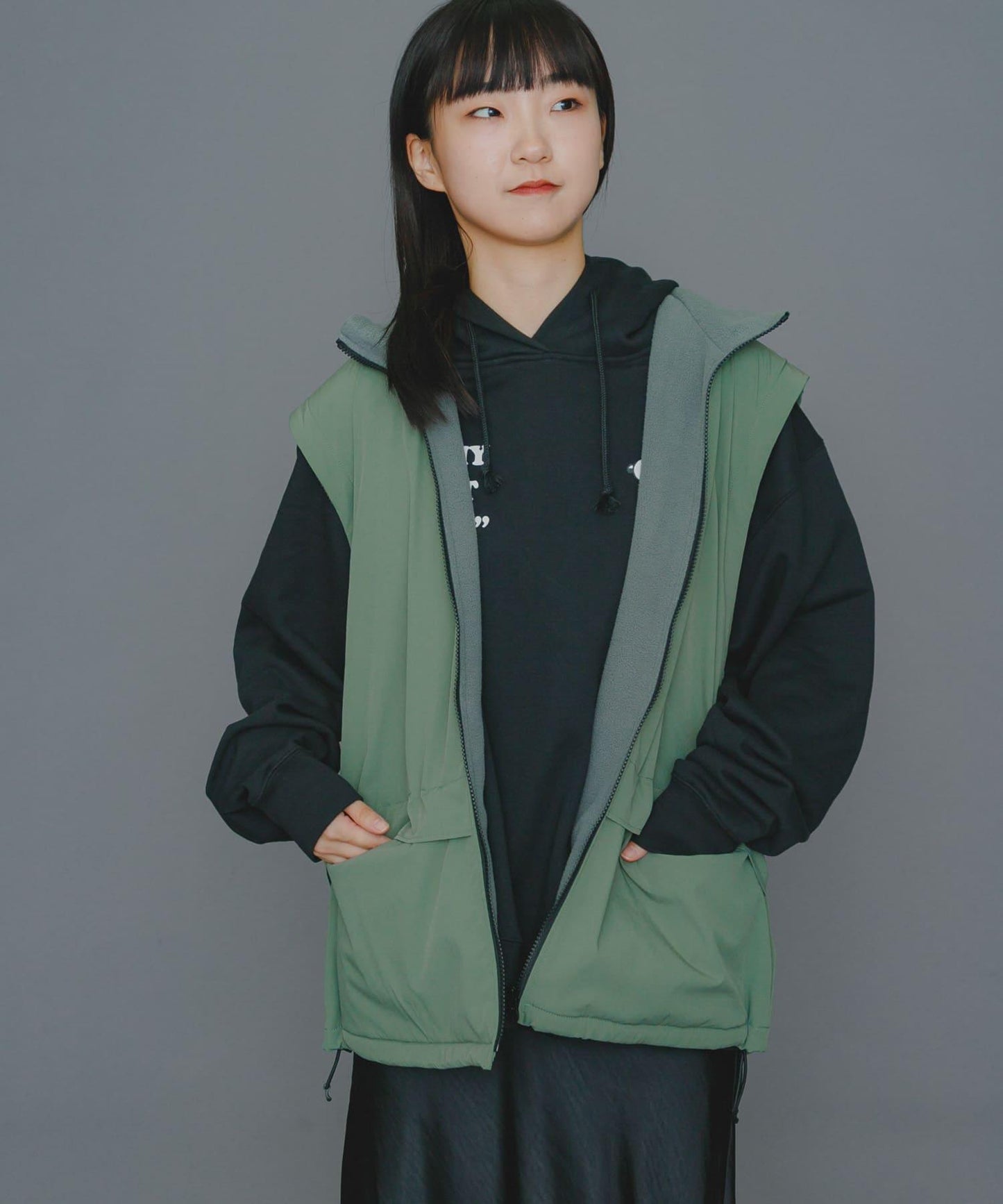 『販売』『男女同款』Uiscel 抓絨內襯拉鍊寬鬆馬甲