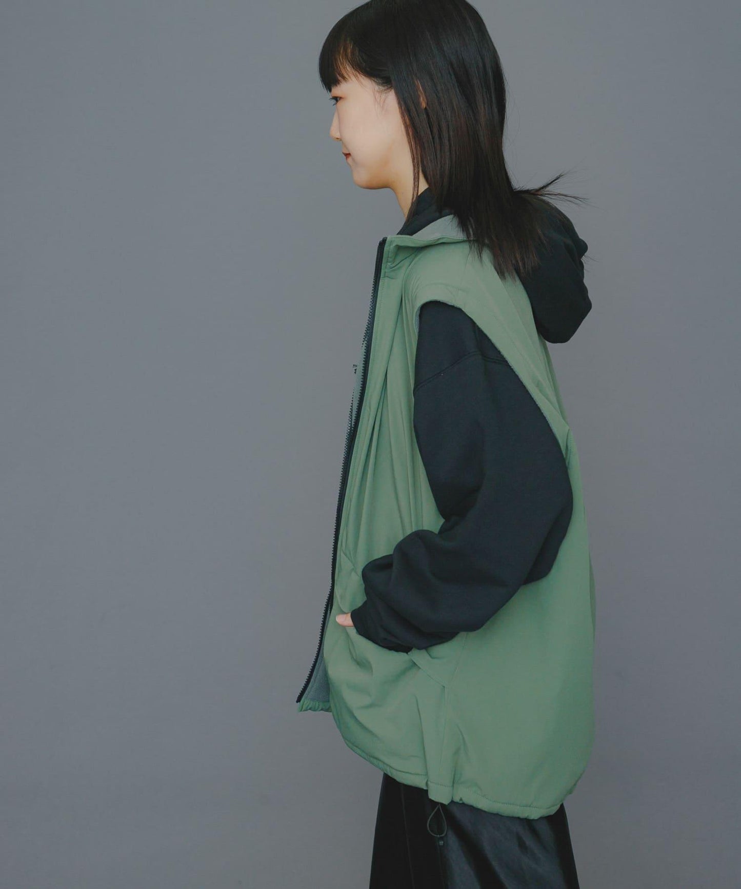 『販売』『男女同款』Uiscel 抓絨內襯拉鍊寬鬆馬甲