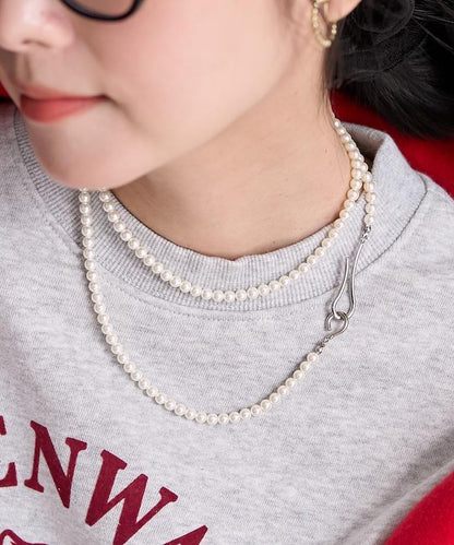 長款珍珠掛鉤項鍊