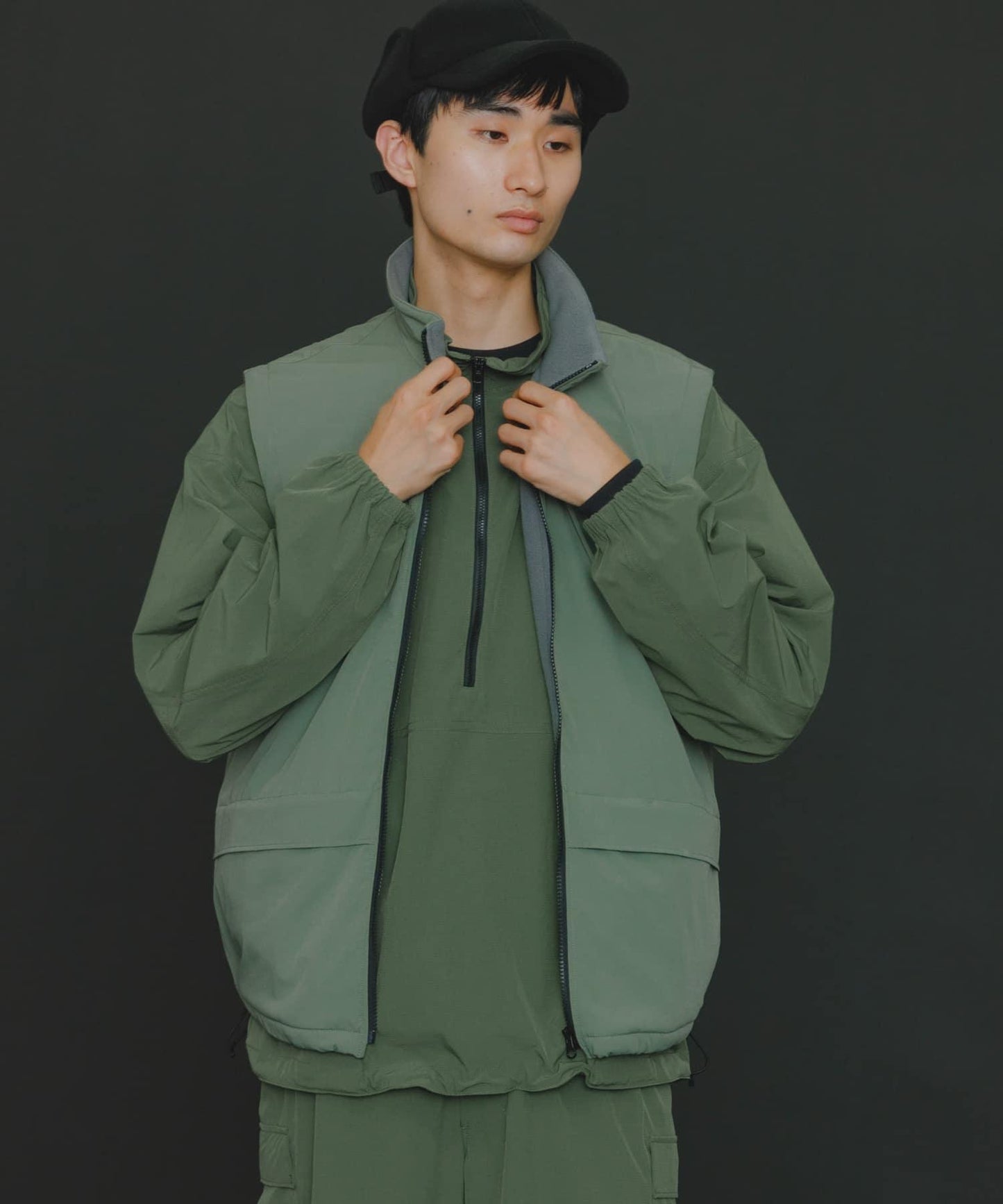 『販売』『男女同款』Uiscel 抓絨內襯拉鍊寬鬆馬甲