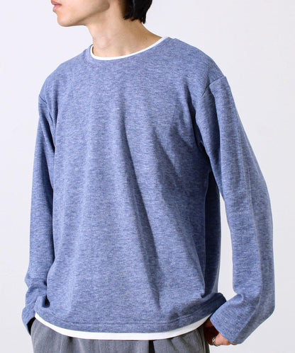 【彈力面料】拉絨假兩件套頭衫