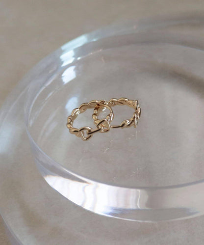 釦環造型圓環耳環