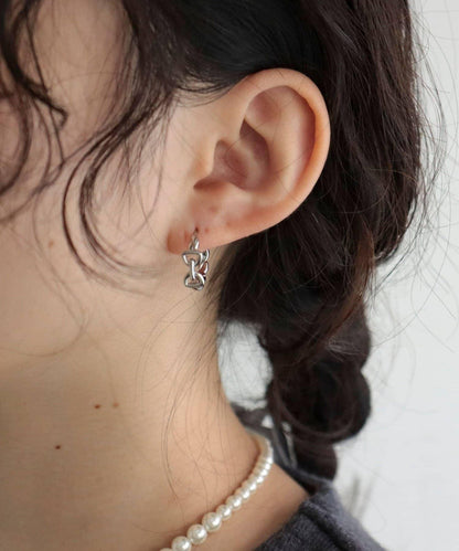 釦環造型圓環耳環