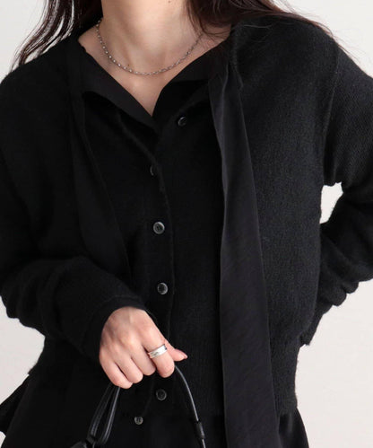 蝴蝶結領褶皺襯衫