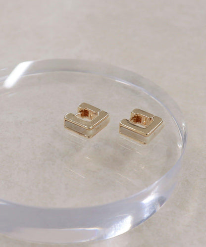 方形一鍵式耳環