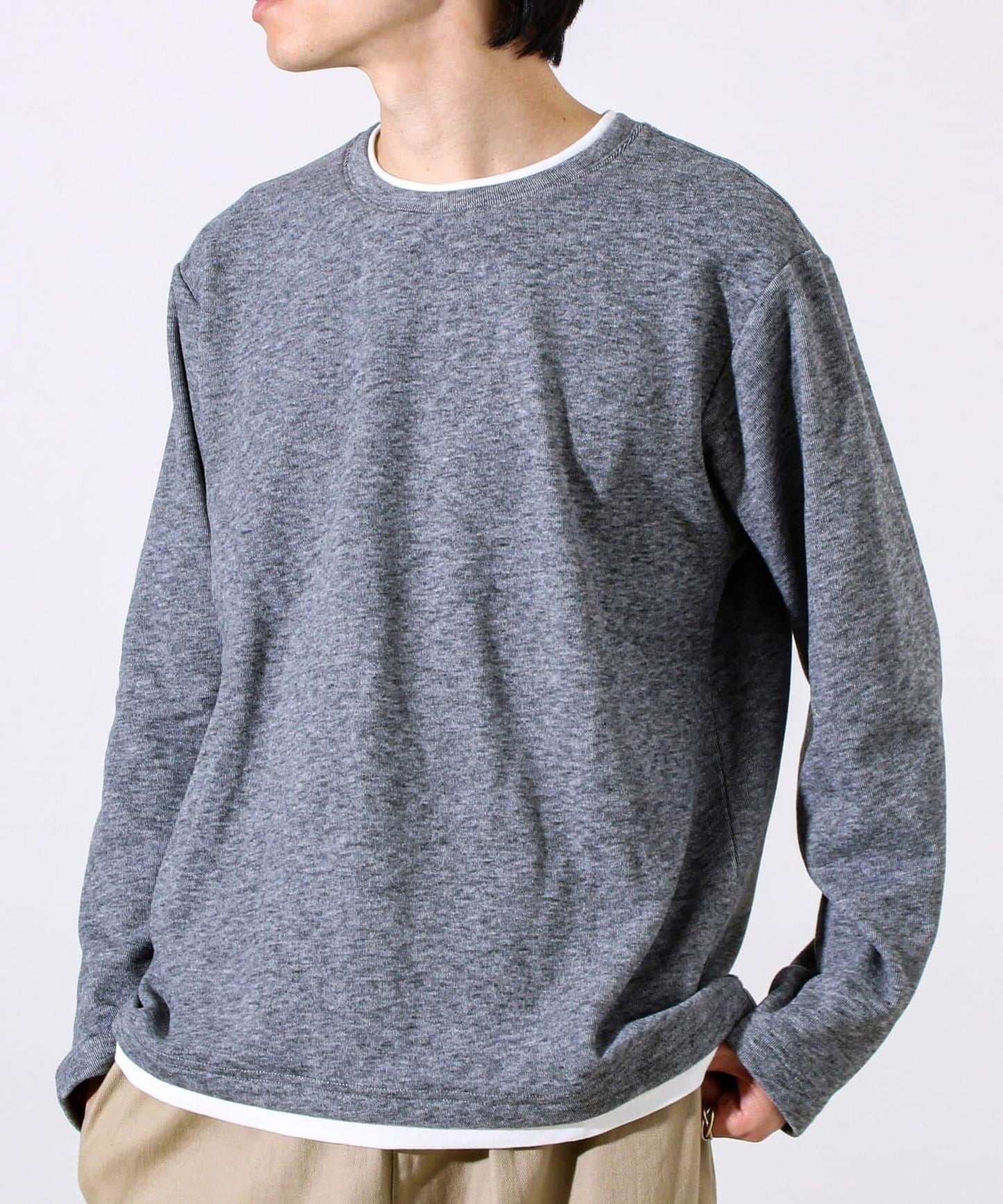 【彈力面料】拉絨假兩件套頭衫