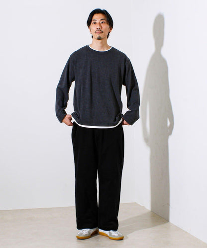 【彈力面料】拉絨假兩件套頭衫