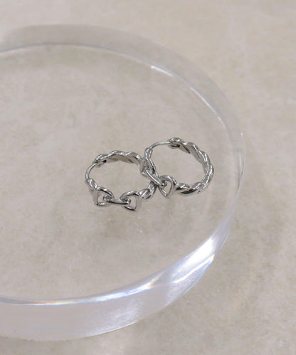 釦環造型圓環耳環