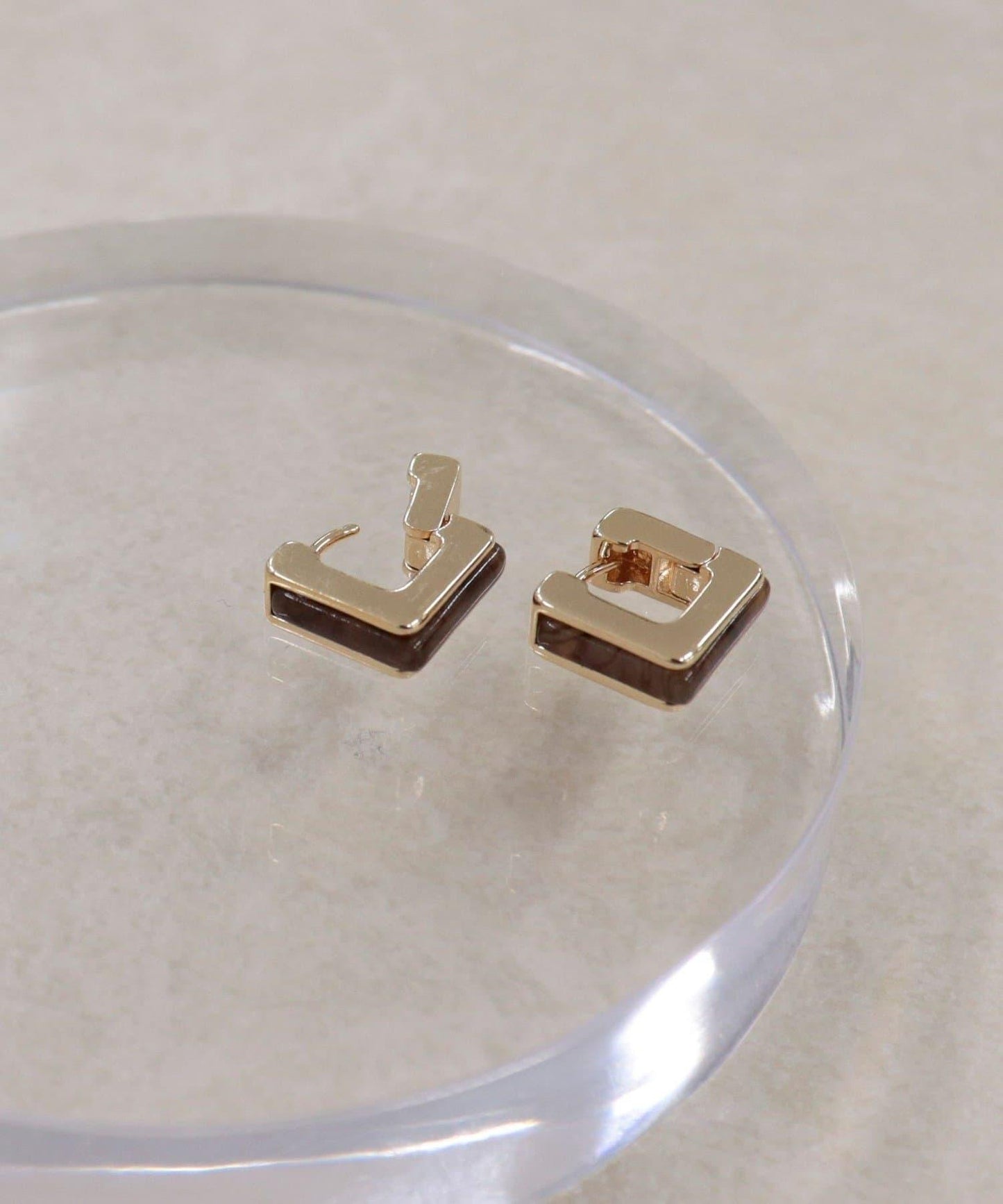 方形一鍵式耳環