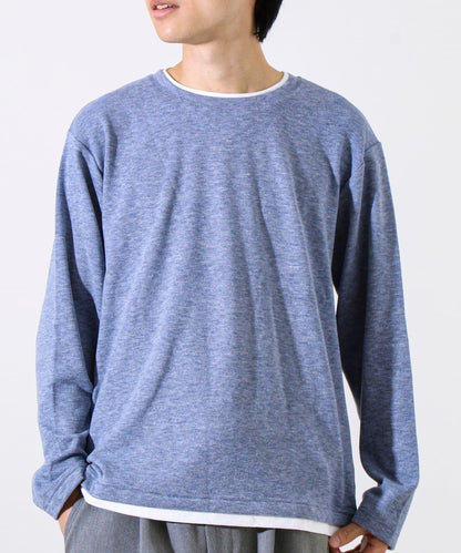 【彈力面料】拉絨假兩件套頭衫