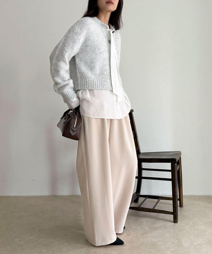 蝴蝶結領褶皺襯衫