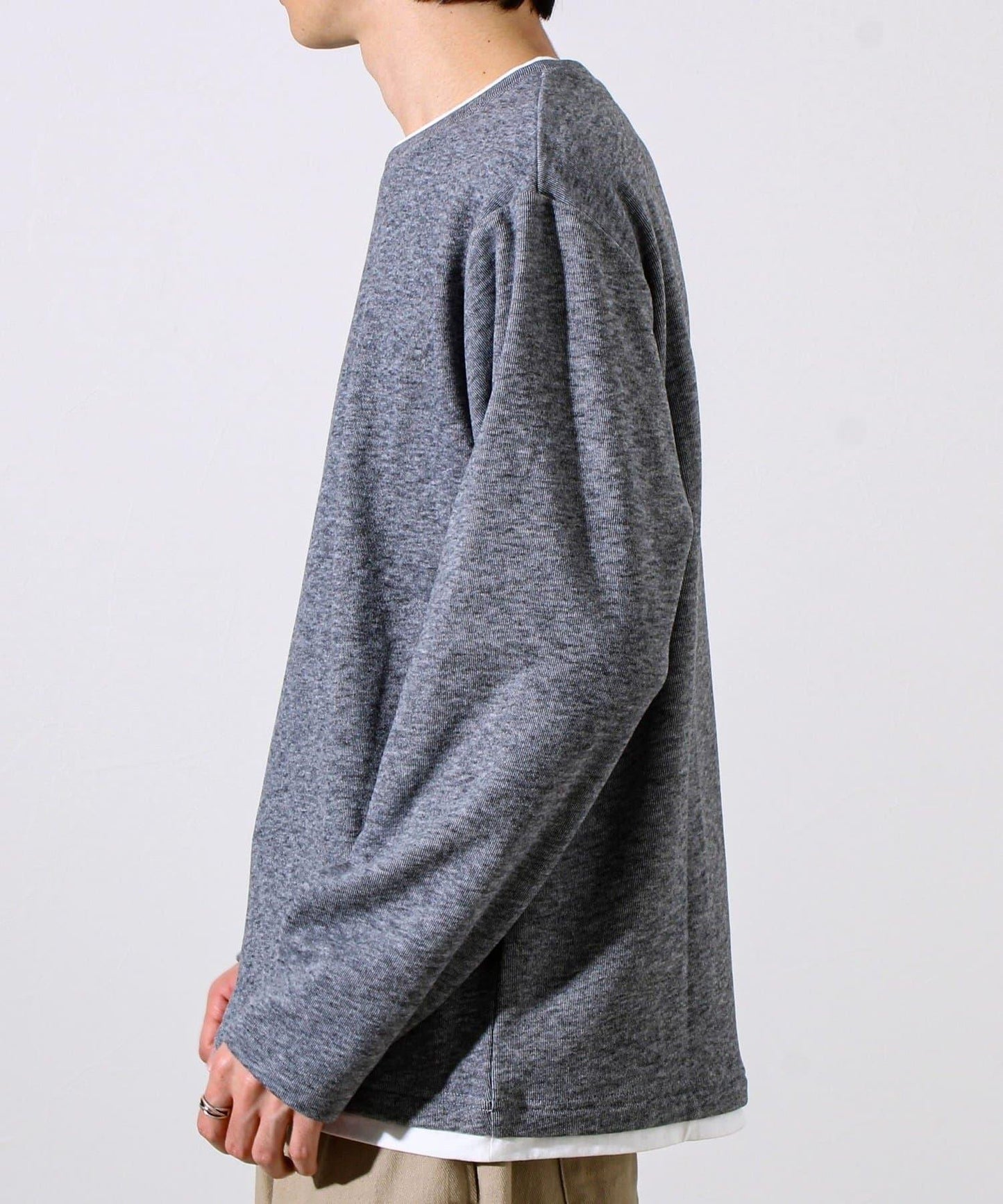 【彈力面料】拉絨假兩件套頭衫