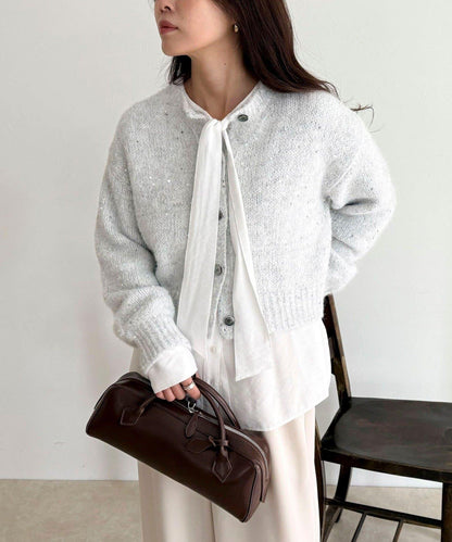 蝴蝶結領褶皺襯衫