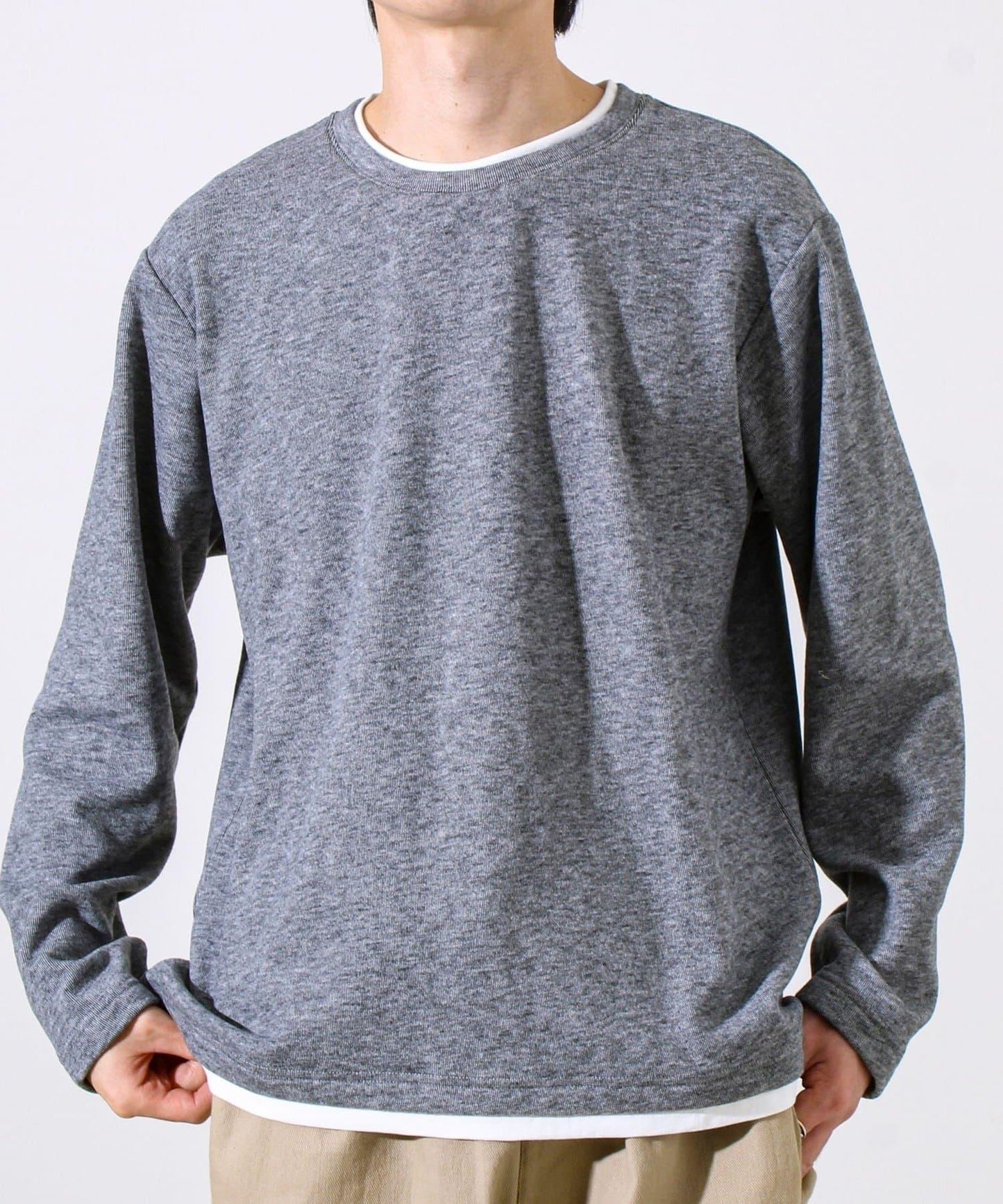 【彈力面料】拉絨假兩件套頭衫